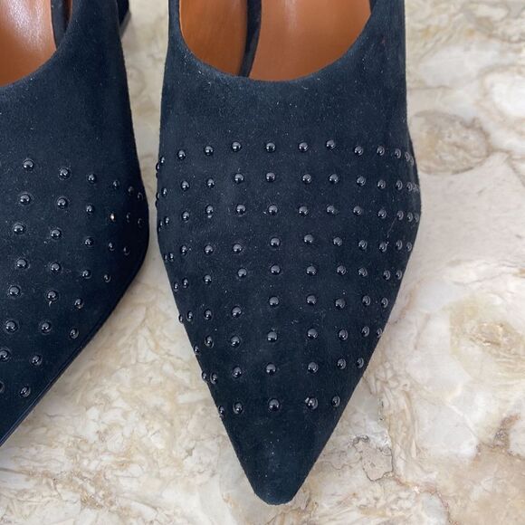 H by Halston Laurel Women's Black Suede Beaded Shoes - Picture 9 of 12